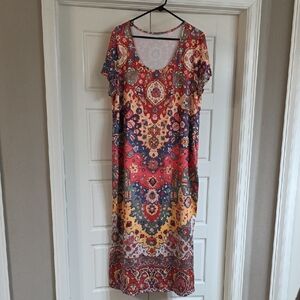 Colorful Patterned Women's Dress